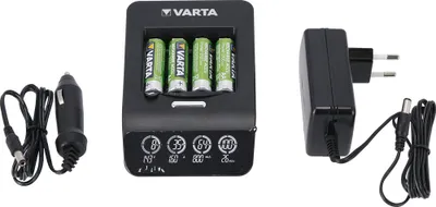 Image de Chargeur ultra rapide Varta LCD+ avec 4 piles 2100 mAh AA + 12V