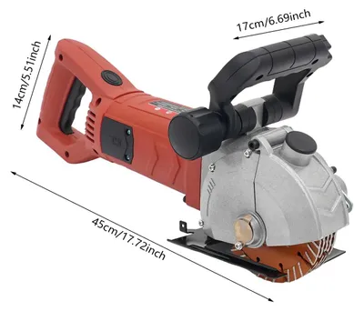 Produktbild von Wandschlitzer - Mauernutfräse - 2700 W - Max 4800 W - 6200 U/min - 5 Scheiben - 220 V - Für Beton/Marmor/Granit - Rot