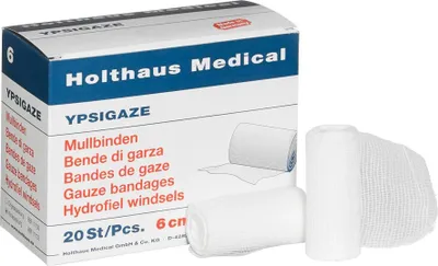 Produktbild von Holthaus Medical YPSIGAZE Mullbinden 6 cm x 4 m, 20 St. Binde
