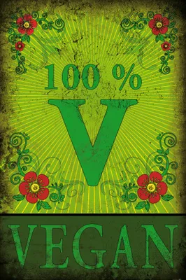 Produktbild von Kochkunst Kunstdruck Bild - 100% Vegan (180 x 120 cm)