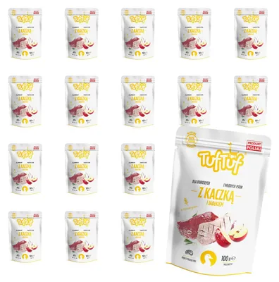 Produktbild von Tuftuf | Feuchtfutter für Hunde - 20x100g - Entenfleisch mit Apfel - Nassfutter - Hundefutter