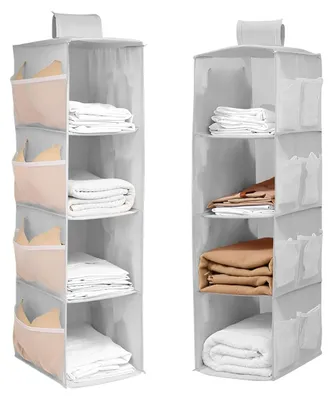 Immagine prodotto di Omgoods - 2 organizer pensili per armadi - Scaffali salvaspazio con tasche laterali