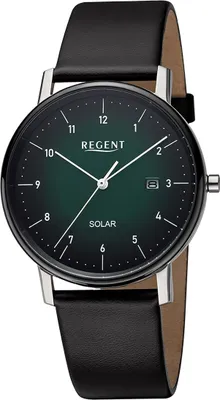 Produktbild von Regent Leder Herren Uhr Armbanduhr Quarz schwarz Lederarmband D2URF1548