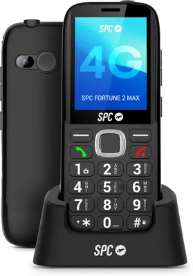 SPC Fortune 2 Max – 4G Seniorenhandy, Kratzfestes 2,4-Zoll-XL-Display, große Tasten, 104-dB-Klingelton, Ladestation und SOS-Taste