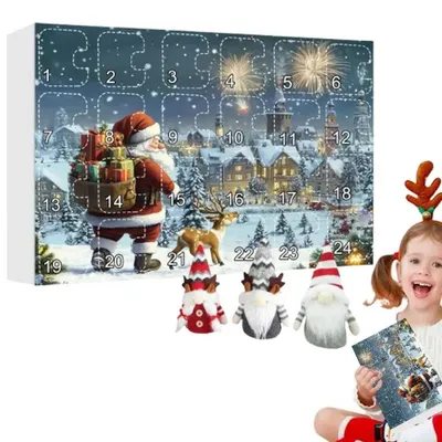 Obrázek produktu pro Adventní kalendář - Figurky skřítků. Adventní kalendář - Vánoční plyšový kalendář. Adventní kalendář - Krabička