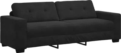 Produktbild von vidaXL 3-Sitzer-Sofa Schwarz 220x78x80 cm Samt
