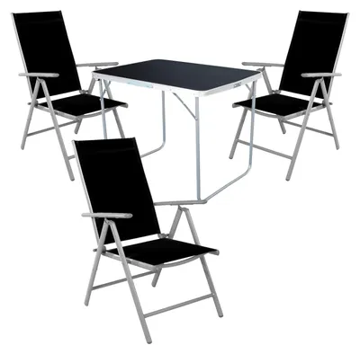Image de set de camping 4 pièces table de camping + 3 chaises de camping chaise pliante