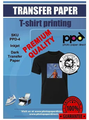 Produktbild von Transferpapier für T-Shirts – Format A4 – 200 Blatt – Für Tintenstrahldrucker – Für dunkle Textilien