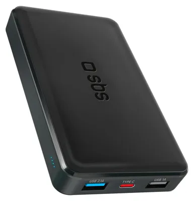 Zdjęcie produktu dla Powerbank SBS, szybkie ładowanie, pojemność 10000 mAh, 2 porty USB