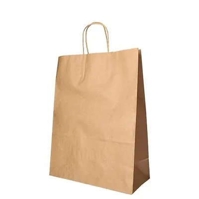 Produktbild von Papstar Papiertüten 35 x 26 x 12 cm braun mit gedrehtem Tragegriff 10 x 25 Stück