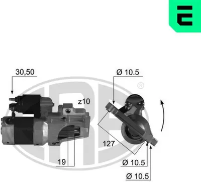 Produktbild von ERA 220344A Starter Anlasser 1,4kW für VW Golf IV Schrägheck (1J1) 12V