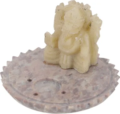 Produktbild von Speckstein Räucherstäbchenhalter - Ganesha, 5*6*6 cm, Räucherstäbchen Halter