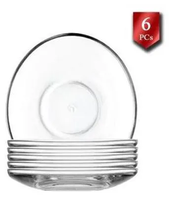 Produktbild von LAV Asena Untertassen-Set aus Glas für Teegläser, 6-teilig ASN274