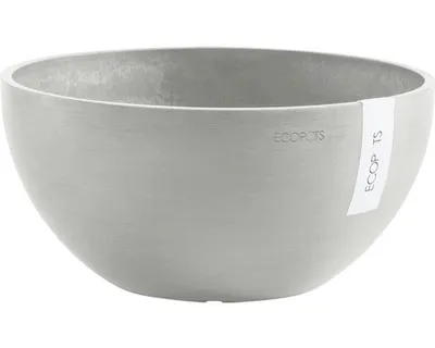 Produktbild von Pflanzschale Ecopots Brussels Kunststoff matt Ø 30 cm H 14 cm grauweiß