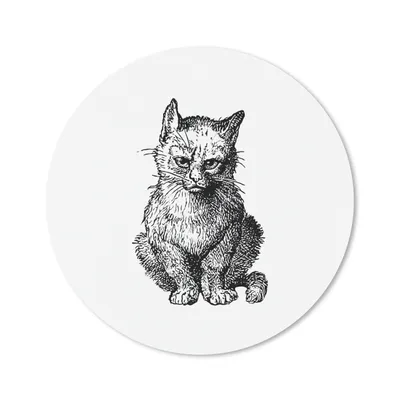Produktbild von MuchoWow® Mauspad Mousepad Retro - Katze - Tiere 40x40 cm - Mousepads - Maus Mat - Pad - Mausunterlage - Schreibtisch Accessoires