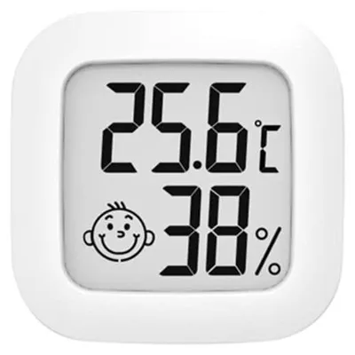 Mini Thermometer Hygrometer mit Smiley, 0–50 °C, 10–99 % RH