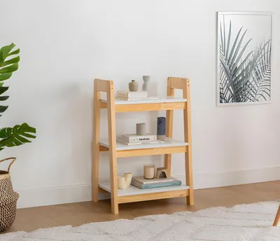 Produktbild von Hellbeiges Bücherregal Standregal Kinder Bücherschrank Edle Holz Möbel
