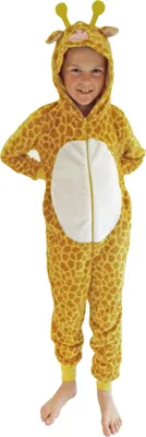 Produktbild von Kinder Karnevalskostüm Uni Jumpsuit Overall Onesie Schlafanzug in tollen Tier Motiven ; Giraffe , 152