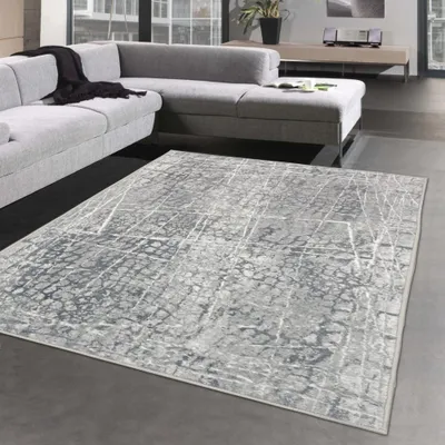 Produktbild von Wohnzimmer Teppich mit modernem Design in grau Größe - 160x230 cm