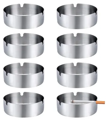Produktbild von Edelstahl-Aschenbecher - 8er-Set - Für den Außenbereich - Spülmaschinenfest