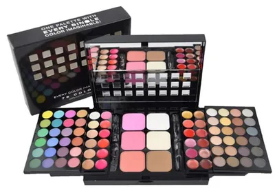 Obrázek produktu pro Paleta očních stínů, sada make-upu, 78 barev, s vysokou pigmentací, včetně rtěnky, korektoru a pudru