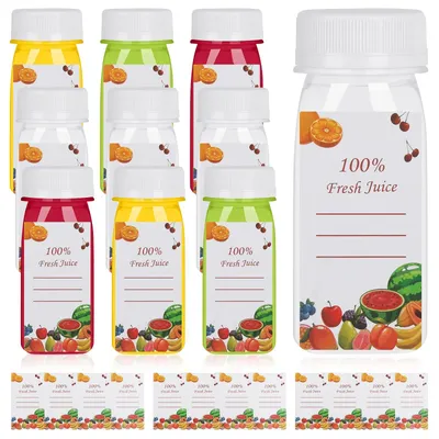 Zdjęcie produktu dla Solidchoice - Zestaw 10 wielorazowych butelek plastikowych z zakrętkami