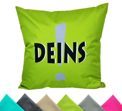 Produktbild von JACK 1x 50x50cm Outdoor Kissenhülle Motiv Bezug Wasserabweisend Sitzkissen Garten Stuhl Lotus Effekt lustig, Farbe:Deins