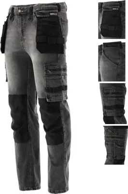 Produktbild von Yato Arbeitshose Stretch Jeans Stahlgrau Größe xl