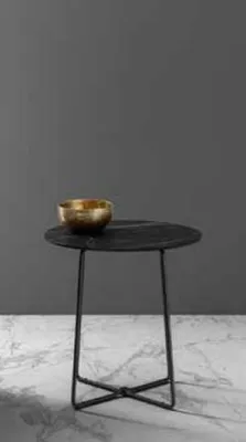 Image de Tables basses Noir mat Table d'appoint en acier inoxydable Table d'appoint Salon