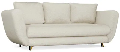 Immagine prodotto di Divano Saris 3 Posti Con Funzione Letto Beige Gamba Oro Per Soggiorno A Camera