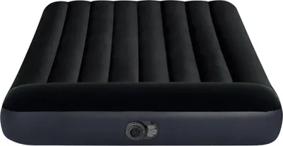 Produktbild von INTEX Luftmatratze Doppelbett mit integrierter Pumpe, 137x191x25 cm, 272 kg Traglast, Polyester-Vinyl, Dunkelblau, samtige Liegefläche