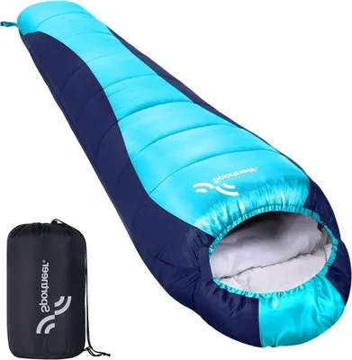 Produktbild von Famanu Mumienschlafsack für Outdoor -5 °C bis -15 °C, 220 x 80 cm, leicht und wasserdicht
