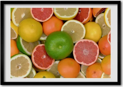 Produktbild von Bild - Bilderrahmen - 100 cm x 70 cm - MDF - Rahmen - Foto - Wandkunst Zitrusfrüchte