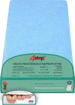 Obrázek produktu pro Nepromokavé prostěradlo froté s gumičkou 60x120 - Modré
