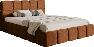 Produktbild von Selsey Cloudy - Polsterbett mit Bettkasten, Chenille-Bezug in Kupferbraun, 180 cm