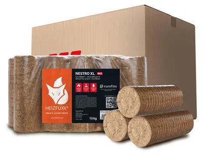 Produktbild von Heizfuxx Nestro XL Red Holzbriketts Hartholz 10kg x 2 Gebinde 20kg