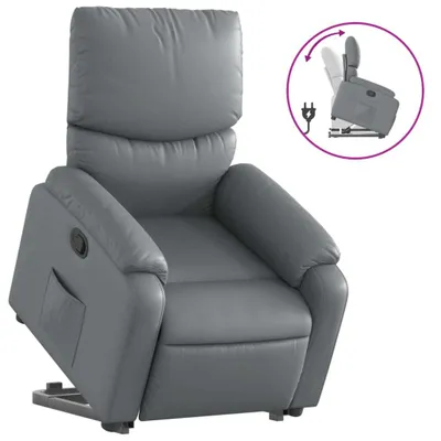 Produktbild von vidaXL Relaxsessel mit Aufstehhilfe Grau Kunstleder