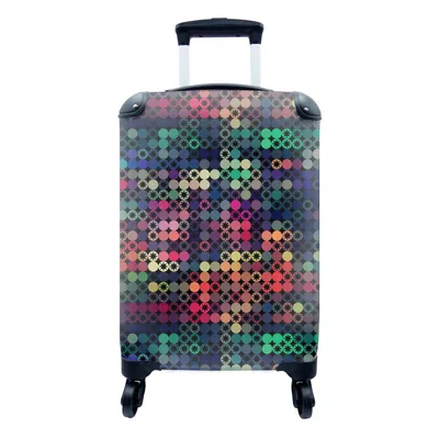 Produktbild von MuchoWow® Koffer Handgepäck Trolley Rollkoffer Kleine Reisekoffer mit 4 Rollen - Sterne - Regenbogen - Punkte - Geometrie - Design - Cabin Size < 55x40x23 cm & 55x40x20 cm - Fotokoffer - Kabinenkoffer - Boardgepäck - Reise-Box - Reisekoffer - Reisegepäck - Koffer mit Bild - Trolley für Kinder