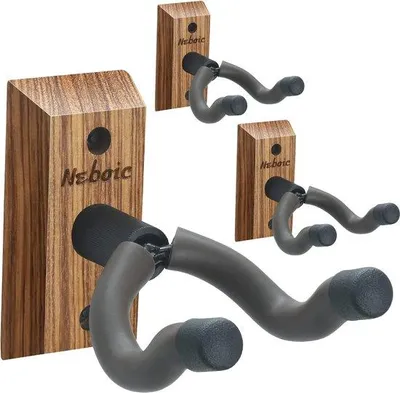 Image de Lot de 3 supports pour guitare avec rembourrage moelleux pour guitares acoustiques et électriques