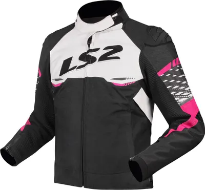 Produktbild von LS2 Apex wasserdichte Damen Motorrad Textiljacke, schwarz/weiß/pink, XS