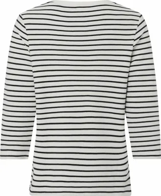 Produktbild von Brax Damen Langarmshirt Bretonisches Navy-Weiß-Streifenmuster mit 3/4-Ärmeln aus reiner Baumwolle