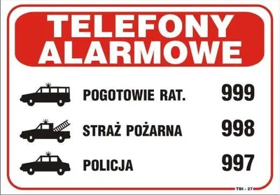 Image de Tableau 25*17.5Cm Téléphones D'urgence