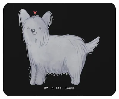 Produktbild von Mr. & Mrs. Panda Mauspad Skye Terrier Lebensretter - Schwarz - Geschenk, pc mausunterlage, Mouse Pad, Mousepad, laptop