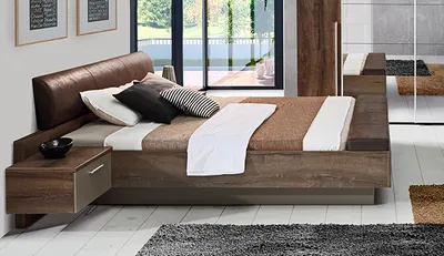 Produktbild von Bett Doppelbett Bettanlage Schlammeiche / Cacao 180x200cm