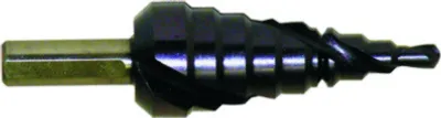 Produktbild von Stufenbohrer HSS TiAIN mit Spiralnute, Größen:6-9-12.5-15.2-18.6-20.4-22.5-26-28.3-30.5-34-37