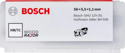 Produktbild von Bosch Hobelmesser, 56 mm, gerade, Carbide, 40°, 10 Stück