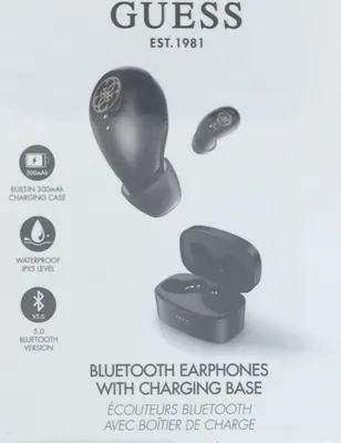 Produktbild von Guess Bluetooth Earphones + Charging base Ladestation schwarz