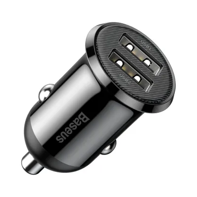 Immagine prodotto di Caricabatterie da auto Baseus Grain Pro 2X Usb 4.8 A Nero (Ccallp-01)