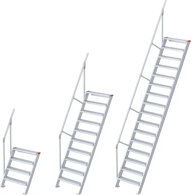 Produktbild von Euroline 510 Treppe 60° 1000mm Stufenbreite 16 Stufen Stahl Gitterrost