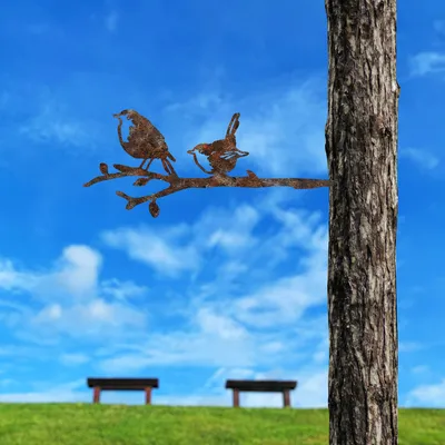 Produktbild von Evila Originals, Bird On The Branch 03 - Brown, Dekoratives Objekt, Braun, 55 x 22 cm